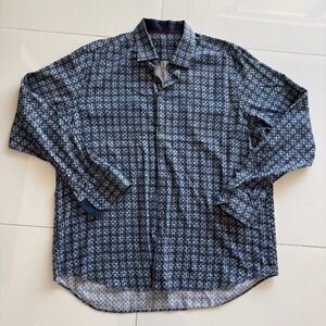 Cuadra COTTON SHIRT WITH LONG SLEEVES Men's Blue Patterned